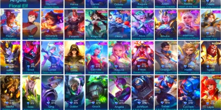 ML633 229 Skins, Collector Natalia Angela and Vexana, Neobeast Pharsa and Lylia, Jujutsu Kaisen Gojo Xavier, Kinsin Angela (G)